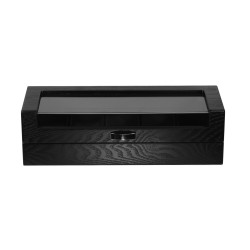 Klockbox / klocklåda i matt svart trä, för 5 klockor