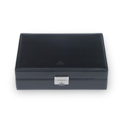 SACHER lyx klocklåda / klockbox i äkta svart läder förvar 12 klockor
