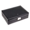 SACHER lyx klocklåda / klockbox i äkta svart läder förvar 12 klockor