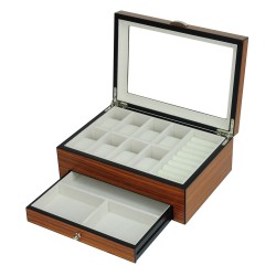 Klocklåda / klockbox för 8 klockor - Zebra Trä