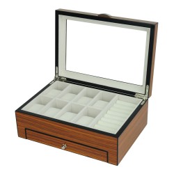 Klocklåda / klockbox för 8 klockor - Zebra Trä