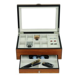 Klocklåda / klockbox för 8 klockor - Zebra Trä