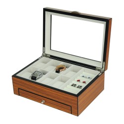 Klocklåda / klockbox för 8 klockor - Zebra Trä