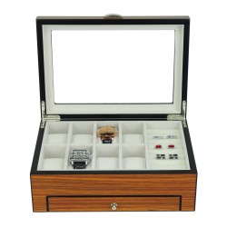 Klocklåda / klockbox för 8 klockor - Zebra Trä