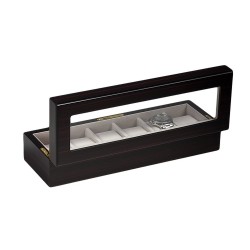 Klocklåda / klockbox för 6 klockor, ebenholts finis