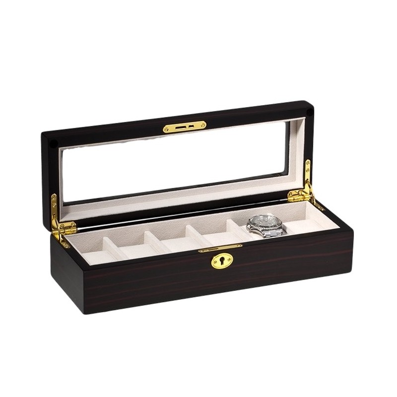 Klocklåda / klockbox för 6 klockor, ebenholts finis