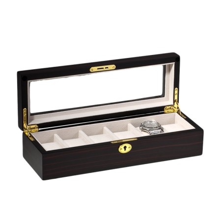 Klocklåda / klockbox för 6 klockor, ebenholts finis