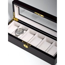 Klocklåda / klockbox för 6 klockor, ebenholts finis