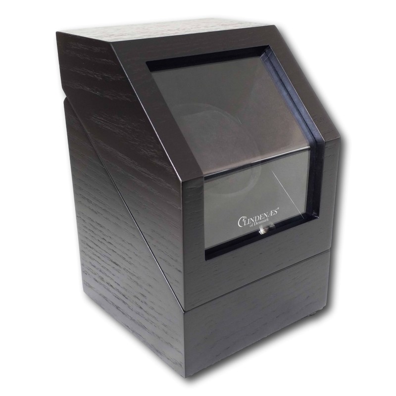 LINDENÆS lyx watch winder / klockuppdragare för 1 klocka - svart trä och tysta