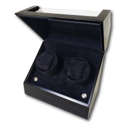 LINDENÆS lyx watch winder / klockuppdragare för 2 klockar - svart trä och tysta