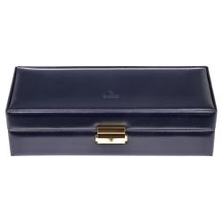 SACHER lyx klocklåda / klockbox i äkta svart läder - förvar 5 klockor