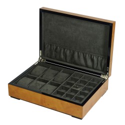 Lyx klocklåda / klockbox i lackerat trä förvar 6 klockor och smycken