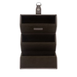 Friedrich glasöganfodral för 3 glasögon av taupe färgad PU läder
