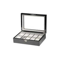 Klocklåda / klockbox i kolfiber look - förvaring av 10 klockor