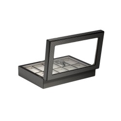 Klocklåda / klockbox i kolfiber look - förvaring av 10 klockor