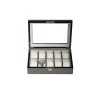 Klocklåda / klockbox i kolfiber look - förvaring av 10 klockor
