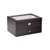 Klockbox / klocklåda för 20 klockor - ebenholts trä finish