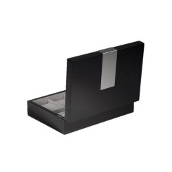 Klocklåda / klockbox för 8 klockor, svart med metall dekoration