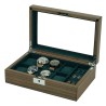 LINDENÆS klocklåda / klockbox i äkta valnöt trä för 8 klockor och manschettknappar