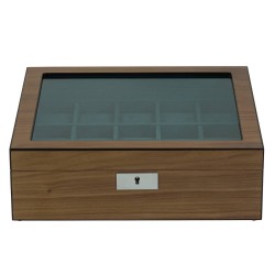 LINDENÆS klocklåda / klockbox i äkta valnöt trä för 10 klockor och smycken