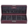 SACHER lyx klocklåda / klockbox i äkta bordeaux läder - förvar 5 klockor