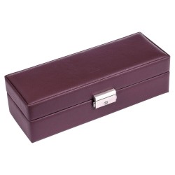 SACHER lyx klocklåda / klockbox i äkta bordeaux läder - förvar 5 klockor