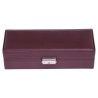 SACHER lyx klocklåda / klockbox i äkta bordeaux läder - förvar 5 klockor