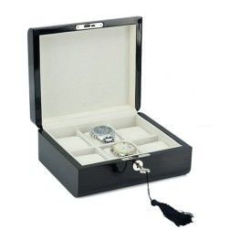 Klocklåda / klockbox för 6 klockor, lackerad ebenholts