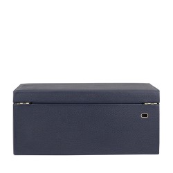 Friedrich Dynasty lyx klocklåda / klockbox i äkta blå läder - förvar 20 klockor