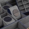 Friedrich Dynasty lyx klocklåda / klockbox i äkta blå läder - förvar 20 klockor