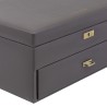 Friedrich Dynasty lyx klocklåda / klockbox i äkta grå läder - förvar 20 klockor
