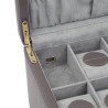 Friedrich Dynasty lyx klocklåda / klockbox i äkta grå läder - förvar 20 klockor