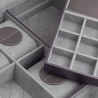 Friedrich Dynasty lyx klocklåda / klockbox i äkta grå läder - förvar 20 klockor